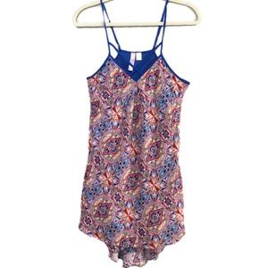 Francesca’s Alya Spaghetti Strap Multicolored Casual Shift Dress